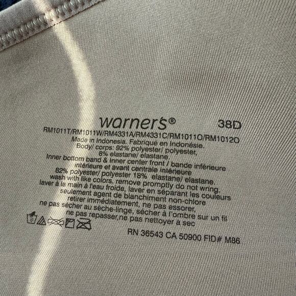 Warner's Allover-Smoothing Bliss Wireless Lightly Lined Convertible RM1011t 38D - Picture 3 of 3